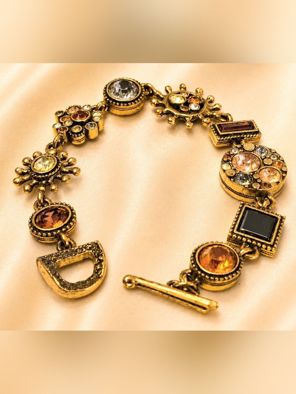 🌟 P. Locke Vintage Gold Plated Multi Links Bracelet - Picture 5 of 7
